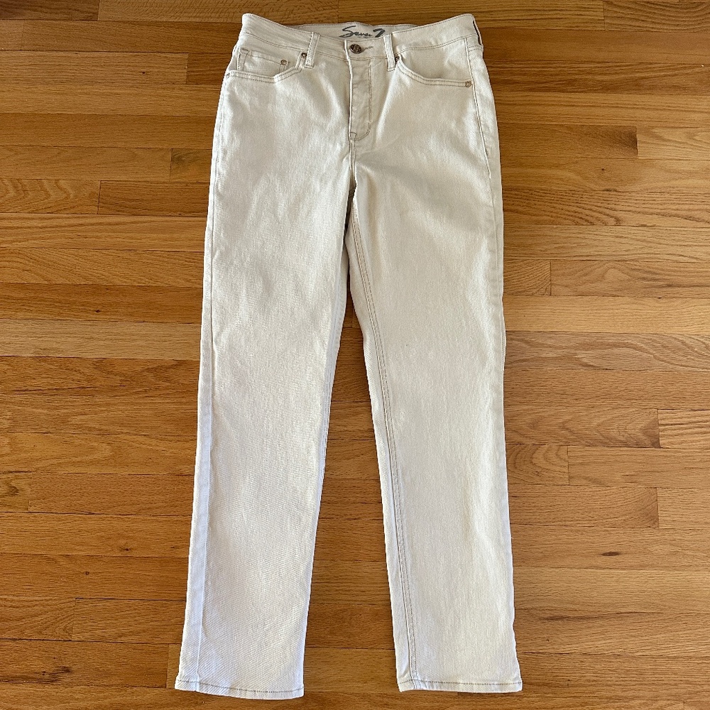 Seven7 Off White Jeans Slim Straight Jean Size 6 Womens